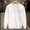 Men's American Print Fleece-Lined Sweatshirt - Loose Fit, Thick, Casual Crew Neck, Trendy Long Sleeve Top