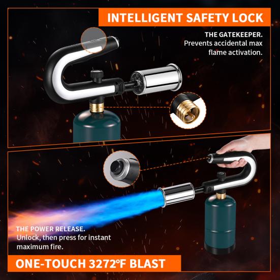 Verstellbare Outdoor-Propan-Fackel Handgeführter Flammenwerfer Lagerfeuer Holzkohle