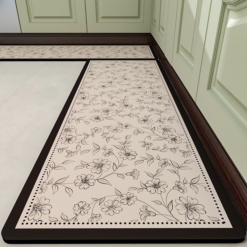 Thickened Kitchen Floor Mats Non-slip and Oil-proof Wipeable Non-washable Dirt-resistant Foot Mats Absorbent Silicone Mats