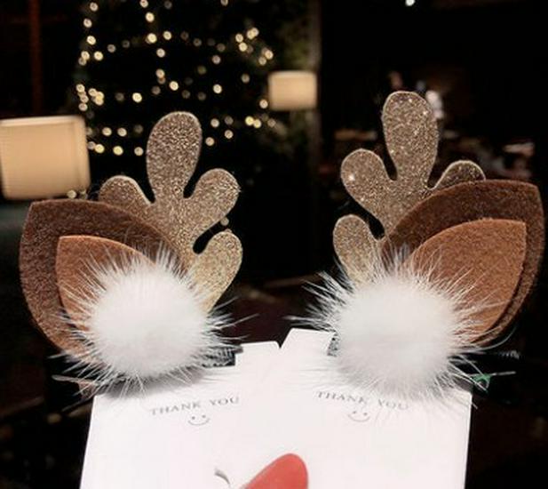 Mori Style Weihnachtsrentier Haarspangen & Stirnband Set für Mädchen