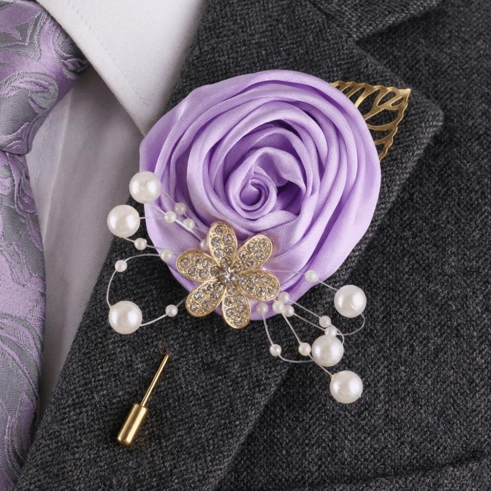 Elegant Chest Flower Rose Wedding Brooch Fashion Groom and Groomsmen Accessories  Prom Party