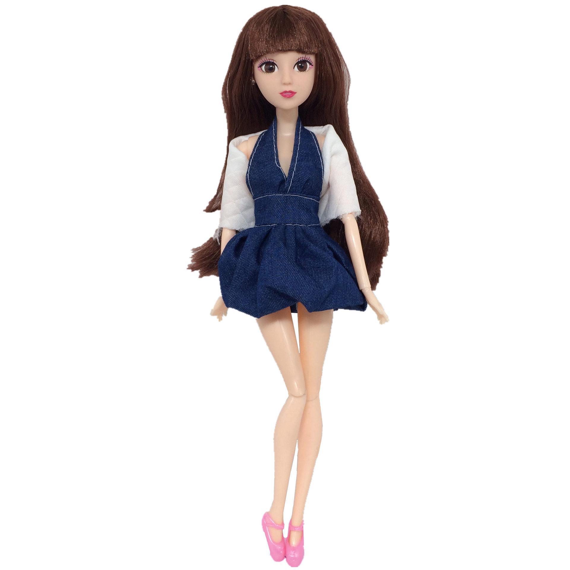 

Свадебное платье для куклы принцессы и джинсовый костюм для игрового домика для девочек Skirt + Shawl