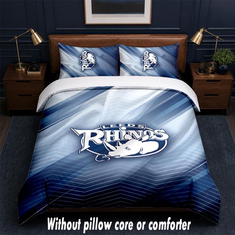 Leeds Rhinos Design Set Biancheria da Letto 1 Copripiumino + 2 Federe Morbido Traspirante Biancheria da Letto per la Casa