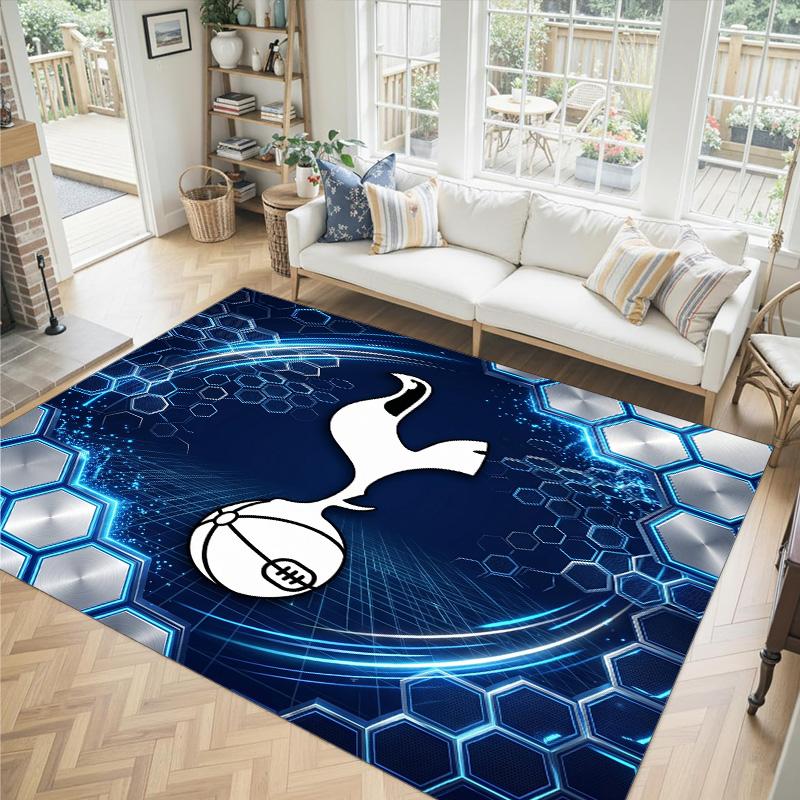 Tottenham Hotspur Design Crystal Velvet Carpet Cozy Non?Slip Printed Rug For Bedroom Living Room Entrance