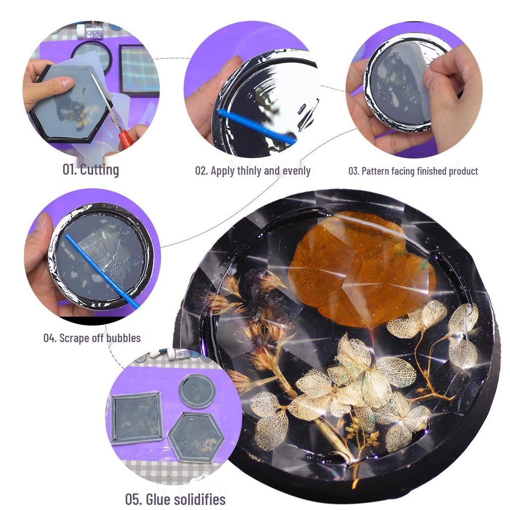 Colorful 3D Epoxy Silicone Gradient Laser Transfer Sheet