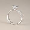 6.5mm Twisted Split Shank Solitaire Moissanite Engagement Ring S925 Sterling Silver For Women