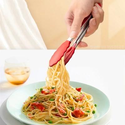 7 Inch Food Tongs Creative Non-slip BBQ Grilling Tongs Salad Bread Cooking Clip Clamp Serving Utensils Tongs Kitchen Accessories