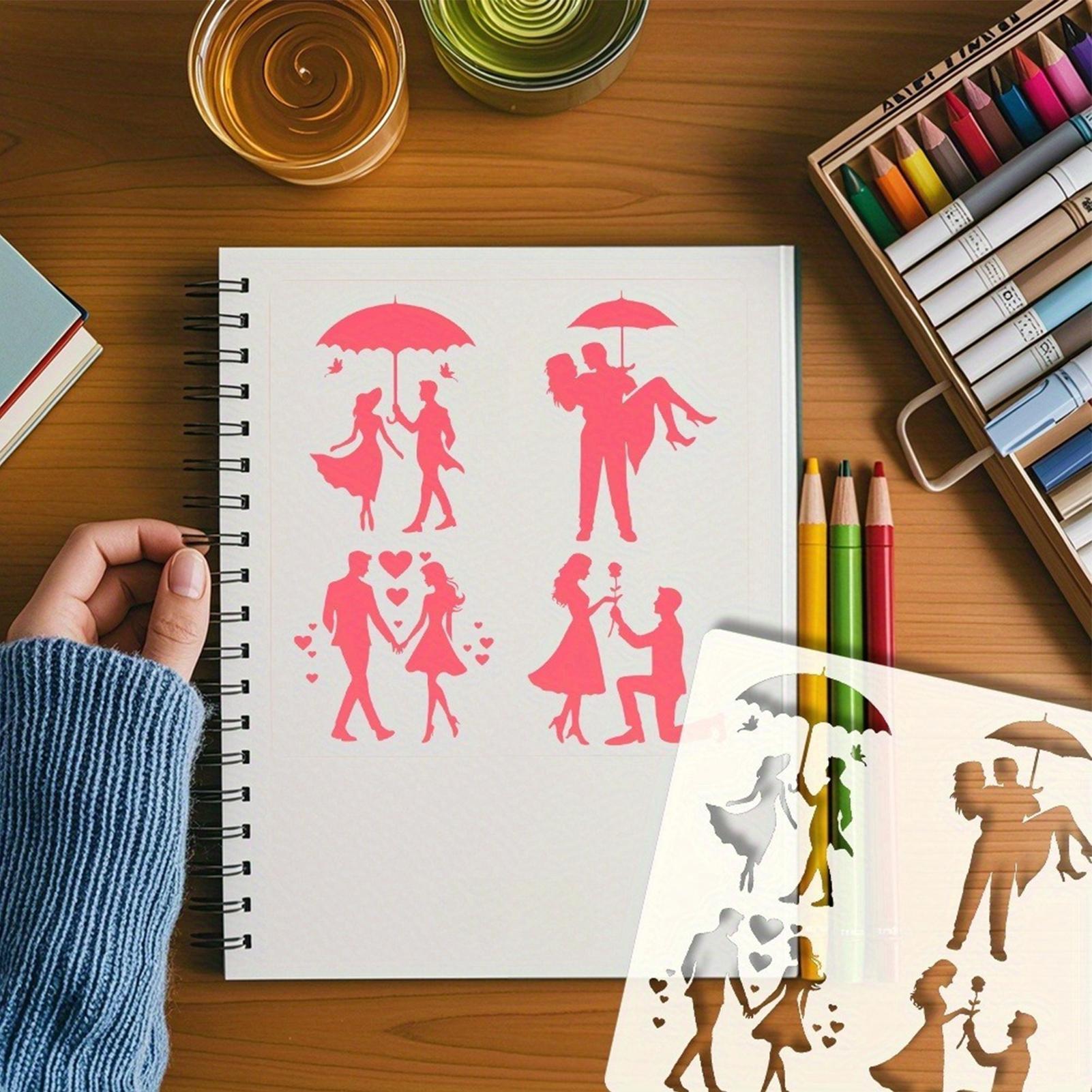 Stencils For Crafts Reusable Romantic Couple Template Reusable Stencils For Painting For Wood Furniture Scrapbook Wall Fabric China Mainland
