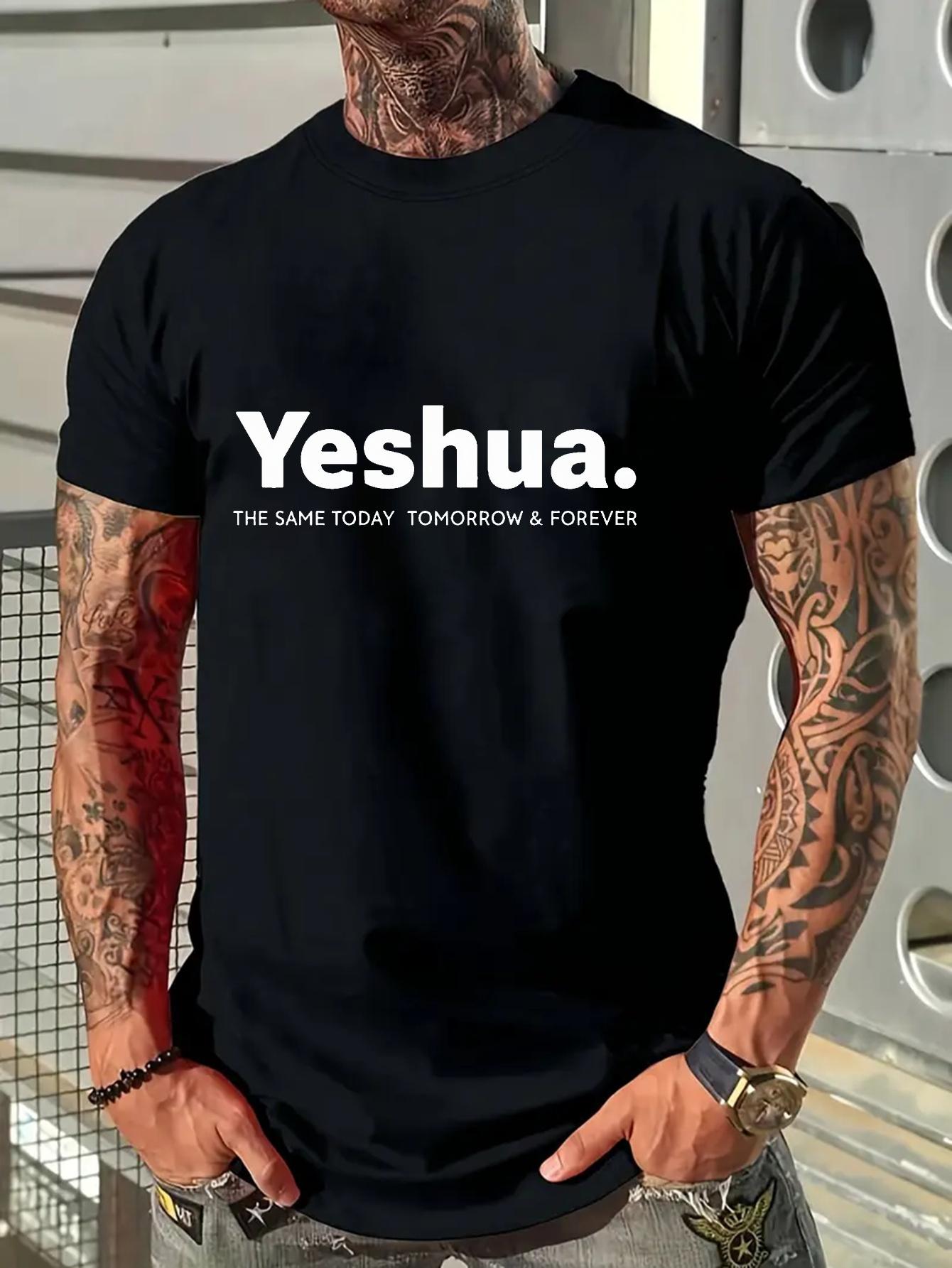 62317 Religious Graphic T-shirt - Soft Cotton Blend Crew Neck Tee with Yeshua XXXL