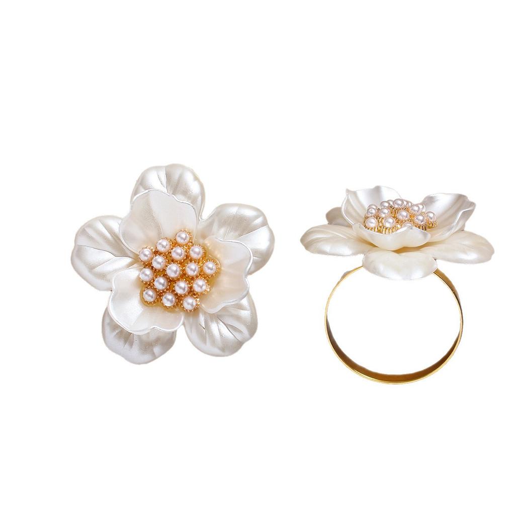 Flower Shaped Napkin Rings Set of 6 Decorative Table Setting Accessories for Home Wedding Party Events Dinner Decor