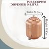 14 Litre Hammered Copper Water Dispenser (Matka) Container Pot with Pure Copper and Ayurvedic Health Benefits