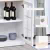 Kitchen Cupboard, Shelves, Glass Doors, 80 x 37 x 183 cm, White