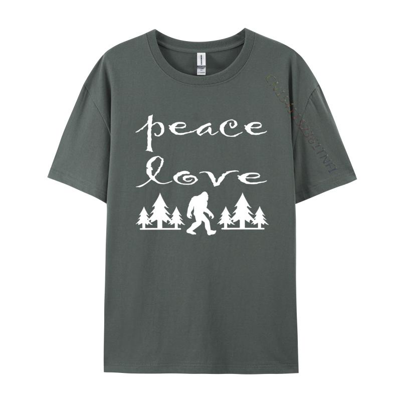 Peace Love Bigfoot Sasquatch Monster TShirts Unisex On Sale Camisa Tops Shirt Cotton Tshirts Free Shippping Clothes