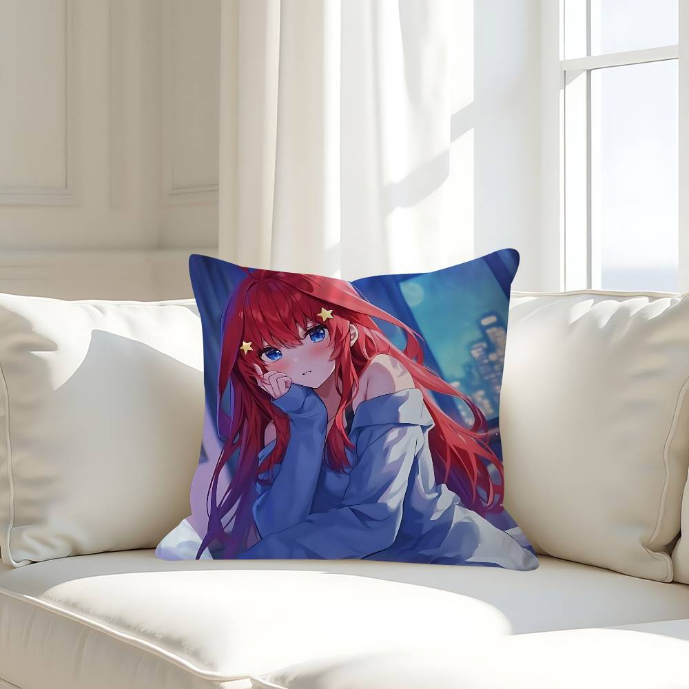 Anime N-Nakano-Itsuki Cushion Cover Inches Farmhouse Decor Home Throw Pillow Covers For Couch Decorations