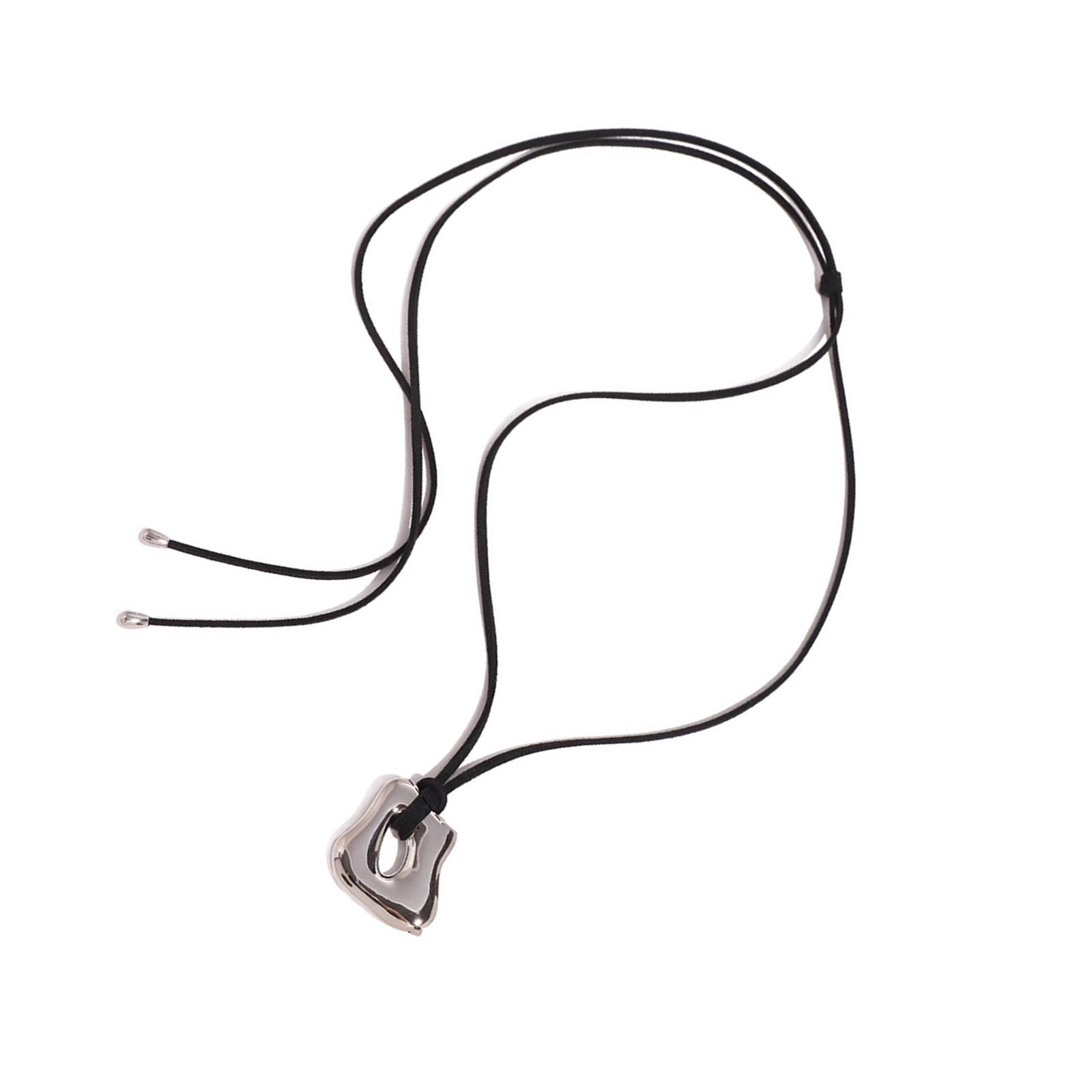 

Чокер из нержавеющей стали с нерегулярной геометрической подвеской, водонепроницаемое вощеное ожерелье, золотистый, серебристый цвет, модный аксессуар серебряный