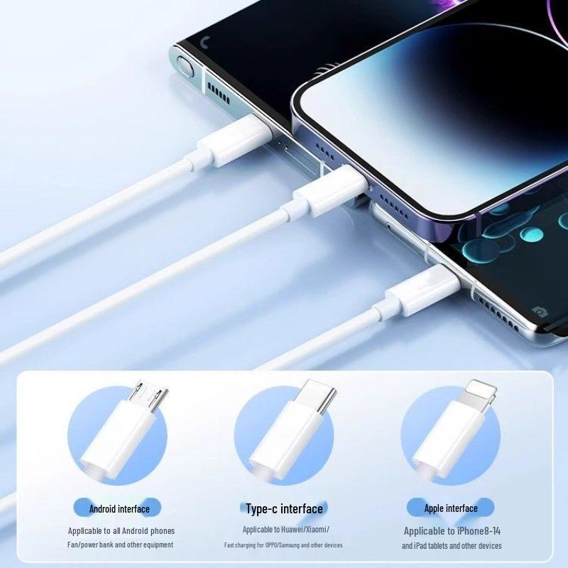 Drei-in-Eins 100W Schnellladekabel für Huawei, Apple und Xiaomi Handys