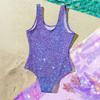 Mädchen Badeanzug Pailletten-Print Ärmellos Kinder Badebekleidung Bequeme Passform Leichter Stoff Geeignet für Sommer Strand Pool