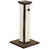 81cm Cat Scratcher, Vertical Full Scratcher w/ Natural Sisal Rope, Hanging Ball, Soft Plush - Brown