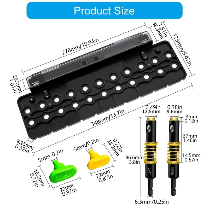 Hinge Installation Guide Tool Includes Auto Alignings Drill Bit and Closed Compartment Organization