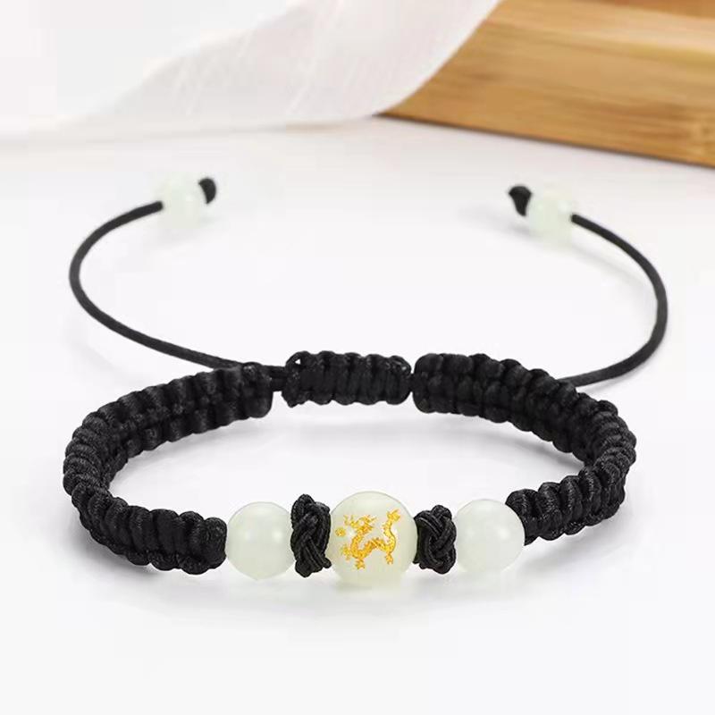 12 Zodiac Luminous Bracelet Lucky Charms Zodiac Red Rope Animal Transfer Beads Hand Woven Bracelet Luminous Necklace