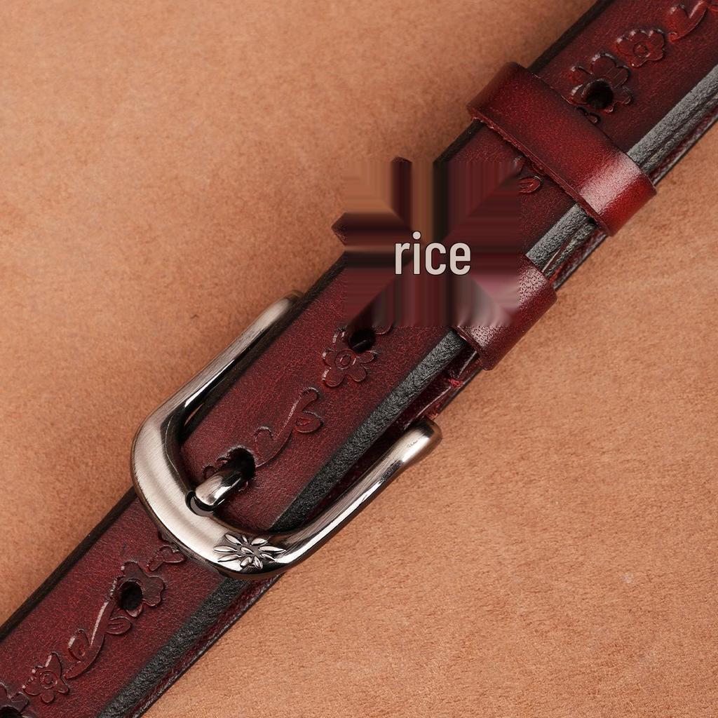 Women's Handmade Retro Leather Pin Buckle Belt - Trendy Cowhide Pant Accessory