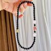 6Mm Natural Black Agate Powder Crystal Strawberry Crystal Multi-Circle Design Bracelet Bracelet