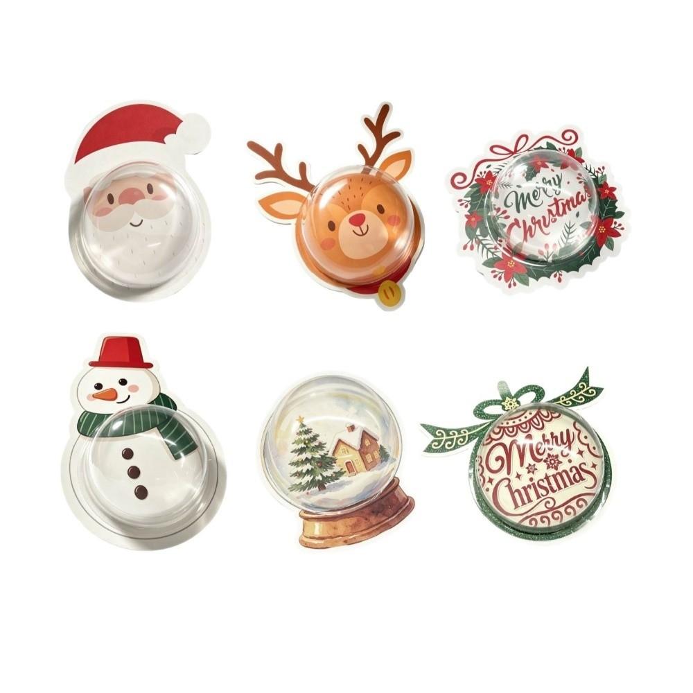 6 pcs Clear Plastic Halloween Candy Box Santa Claus DIY Gift Box Snack Packaging Box  Christmas