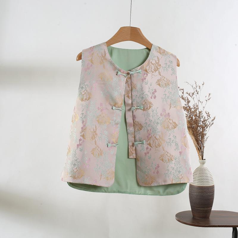 

Жилет жилет маленький жилет женский летний ретро пряжка верхний жилет A3262 XXXL [Recommended 138-75kg]