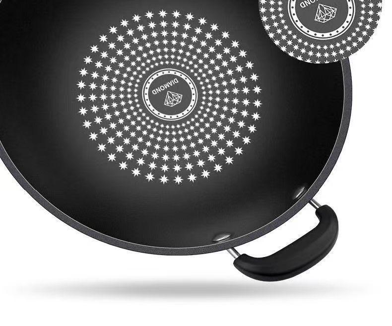 Wok German din Cristal Antiaderent cu Fund Plat pentru Inducție și Gaz