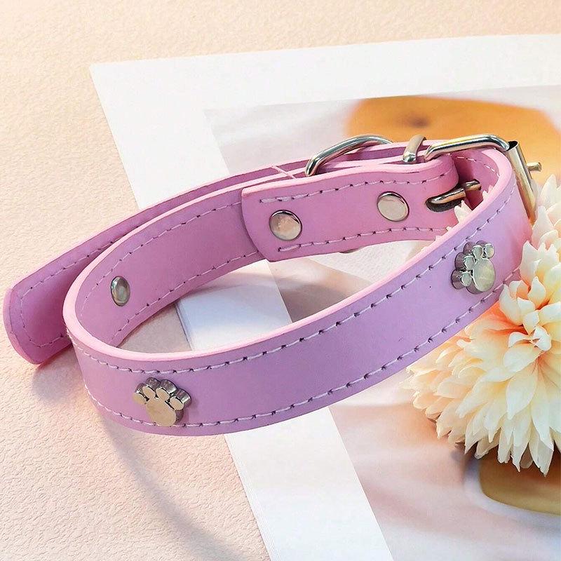 Leather No-Choke Pet Collar for Small and Medium Dogs and Cats