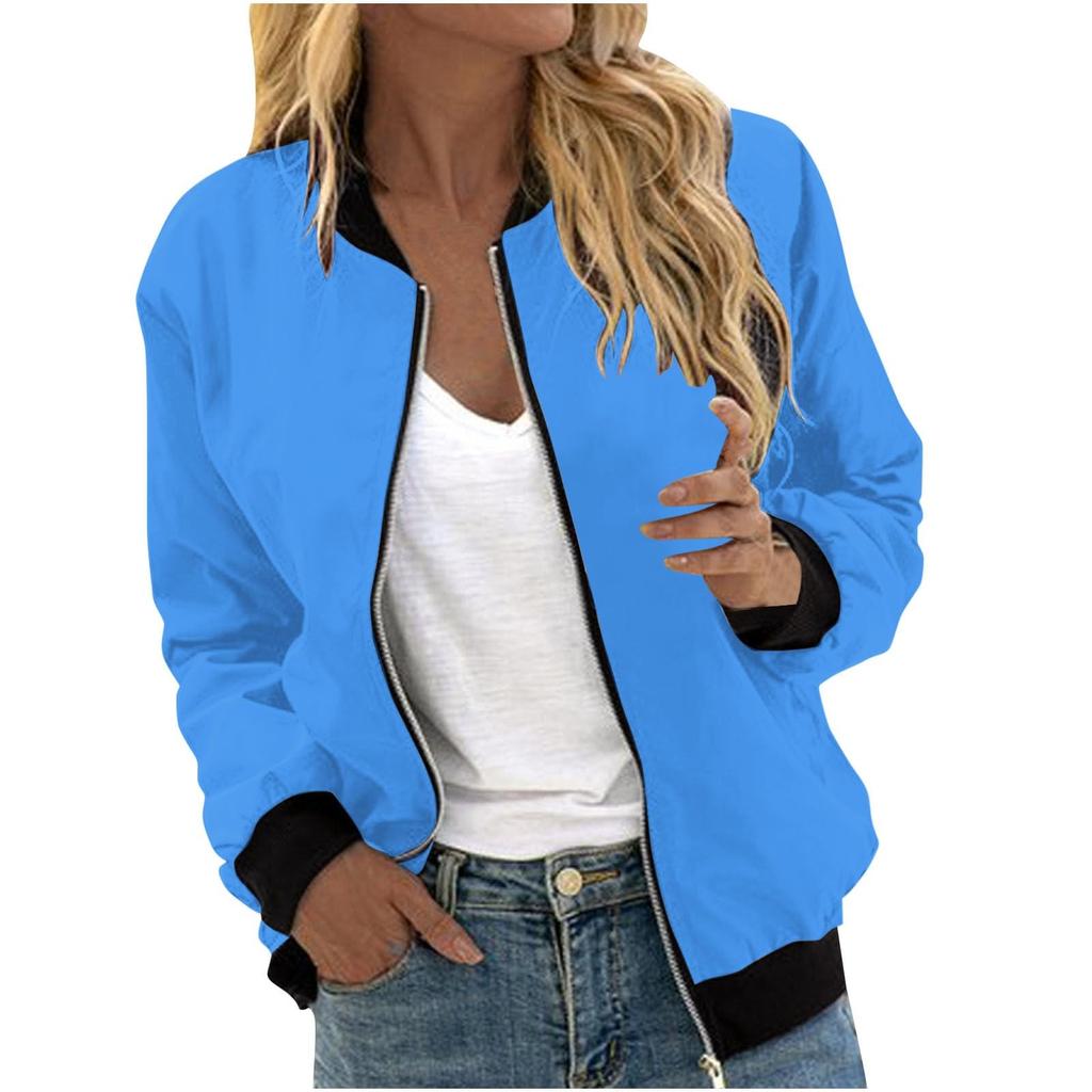 Women's Outerwear Long Sleeve Casual Zipper Tops Cardigan Shirt Slim Jacket For Women