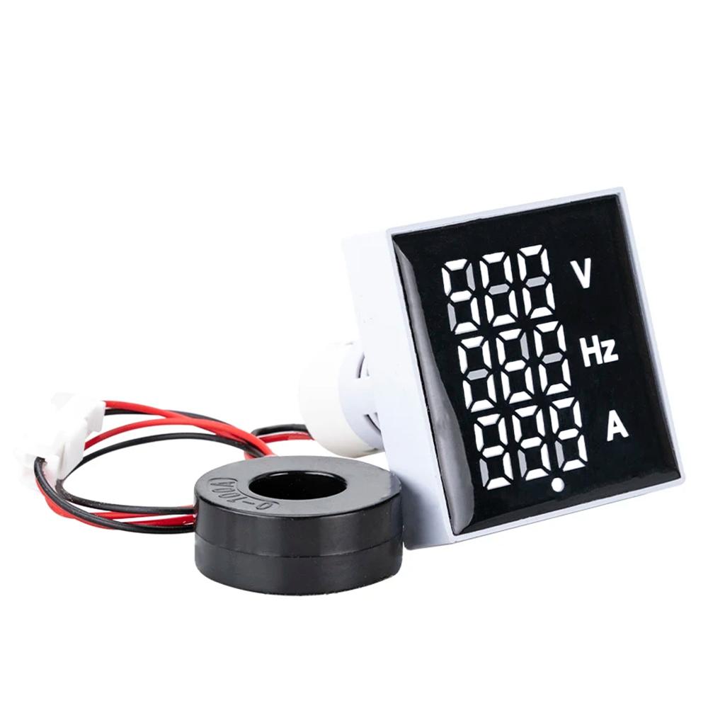 3 In 1 LED Digital Voltage Current And Frequency Meter AC 60-500V 0-100A  for Equipment Failure Construction Signal Indicators
