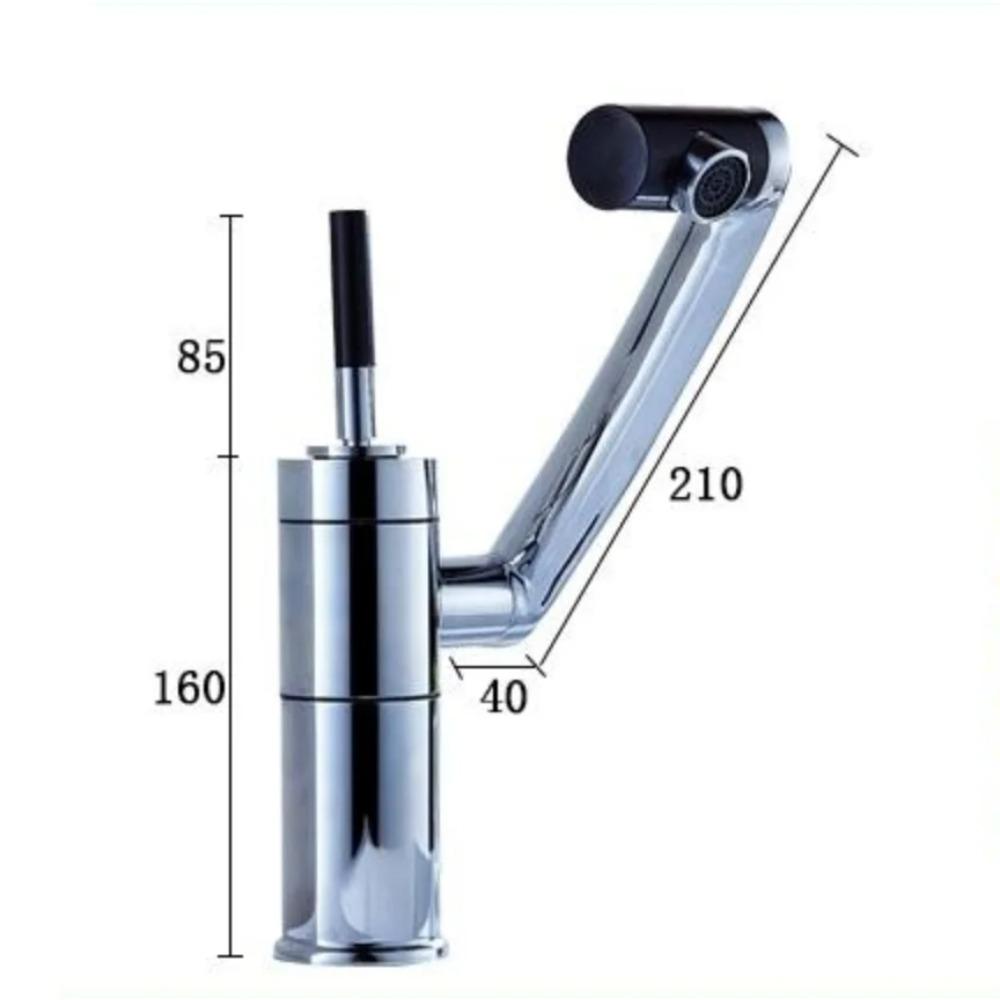 

Смеситель для ванной Lucky Cat Style с хромированной отделкой, поворотным изливом на 360 градусов, смеситель для ванной комнаты с одной ручкой, для горячей и холодной воды ML-2740