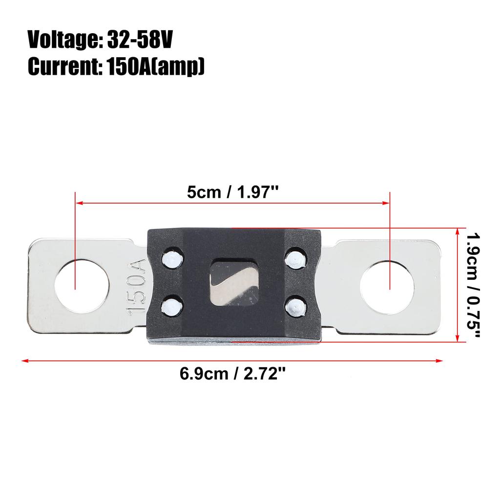 uxcell Sicherung 150A 32V Hochstrom Audio CD Sicherungshalter für Auto, LKW, Motorrad, Boot, 2er-Pack