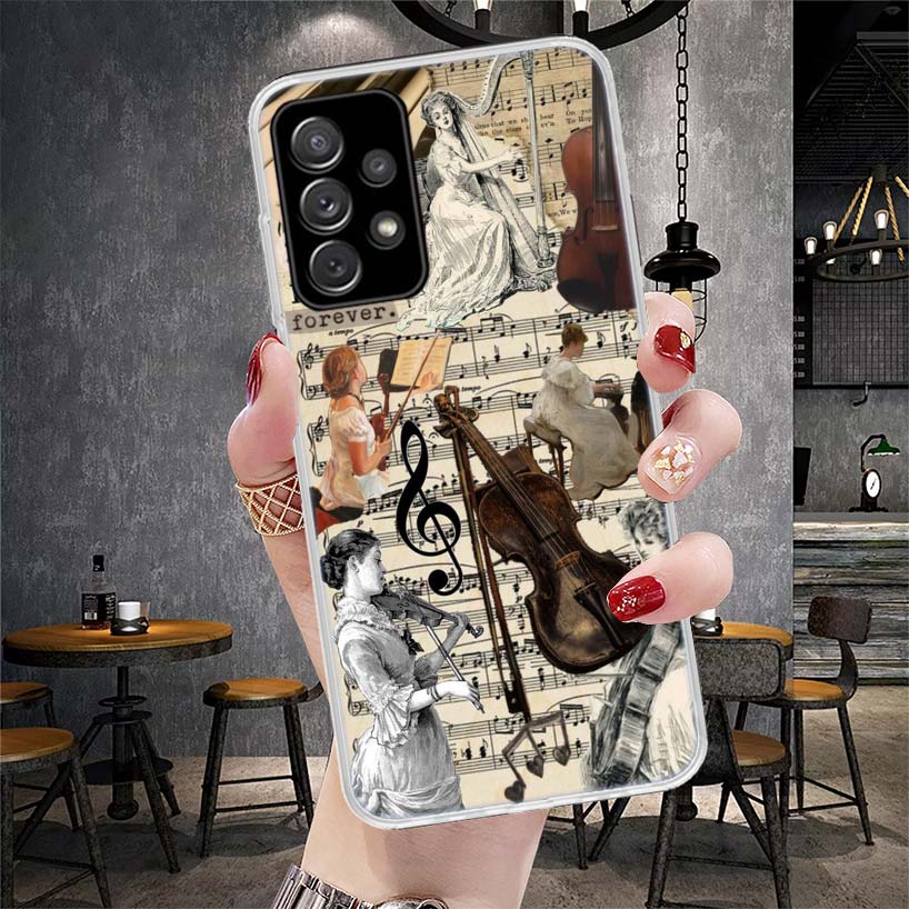 Music Violin Phone Case For Samsung Galaxy A13 A14 A15 A16 A17 A53 A54 A55 A56 A57 A33 A34 A35 A36 A37 A23 A24 A25 A26 Galaxy A1
