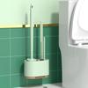 Silicone Wall Mount Toilet Brush Set Quick Dry Drain Base Efficient Gap Cleaning for Bathroom Use