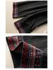 2024 Spring Summer Women's Cotton Linen Embroidered Wide-Leg High-Waist Casual Pants