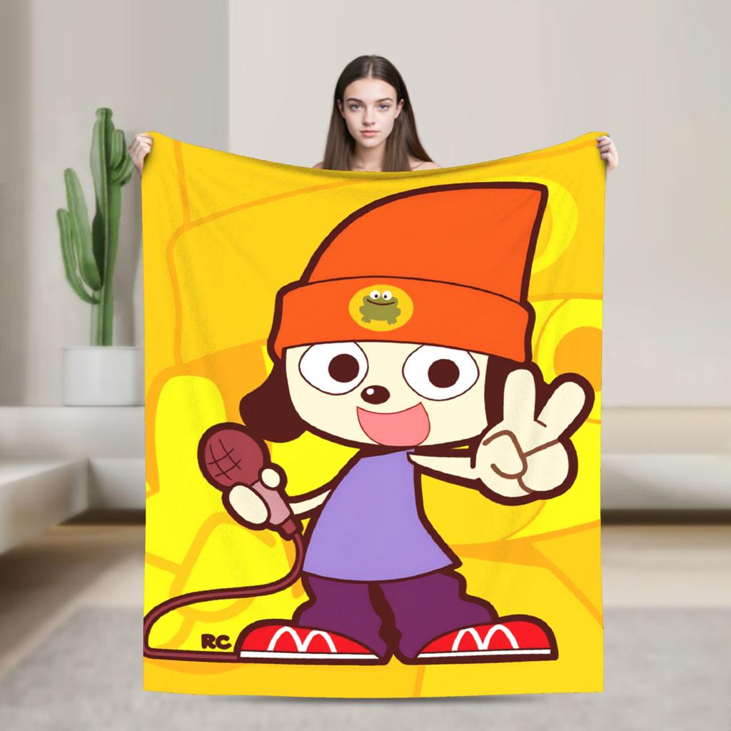 Parappas The Rappers Blankets Quality Super Warm Throw Blanket Winter Airplane Travel Couch Chair Funny Bedspread
