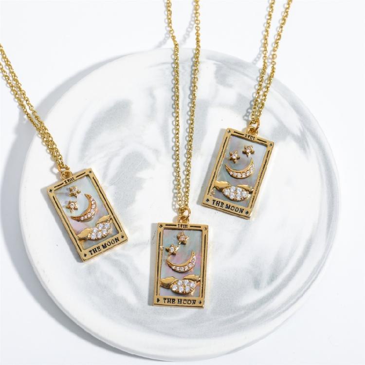 Stylish Tarot Pendant Necklace Tarot Card Enthusiast Present Fashion Tarot Jewelry Party and Festival Necklace for Daily