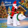 5.91FT Yard Party Decoration Inflatable Santa Claus Polar Bear Gift Box Toy LED Light Xmas Home Supplies Ornament Christmas Gift