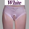 Open Crotch Panties Perforated Shorts Split Crotch Bewitching [FULL CHECK] (Beige, M)