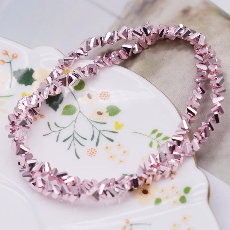 4mm 130pcs High Quality Triangle Crystal Glass Beads Shiny Color Loose Beads For Jewelry Making DIY Earring Necklace