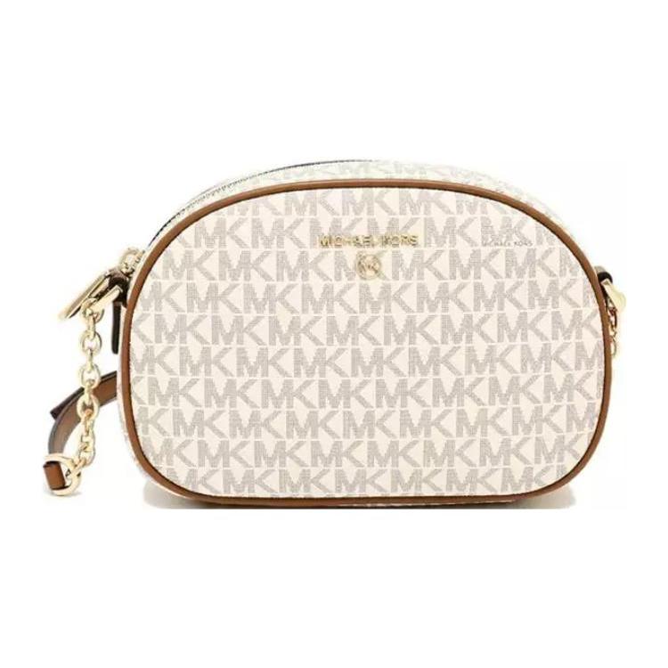 

New MICHAEL KORS Jet Set Canvas With Cotton Shoulder Bag, Crossbody Bag Trumpets Women s Vanilla White 32F2GT9C0B-VANILLA 19.1*6.4*13.0CM