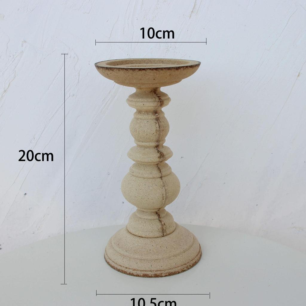 Vintage-Style Wooden Candle Holder - Rustic Decor & Photography Prop