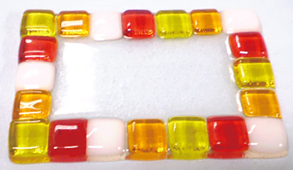 

Четыре тележки Симпатичные изделия из стекла ручной работы НОВЫЙ Мозаичный поднос Угловой Мини Красный