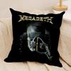 MMegadeths Heavy Metal Band Cushion Cover Silky Short Plush Invisible Zipper Dustproof Sofa Pillow Case For Home Decor