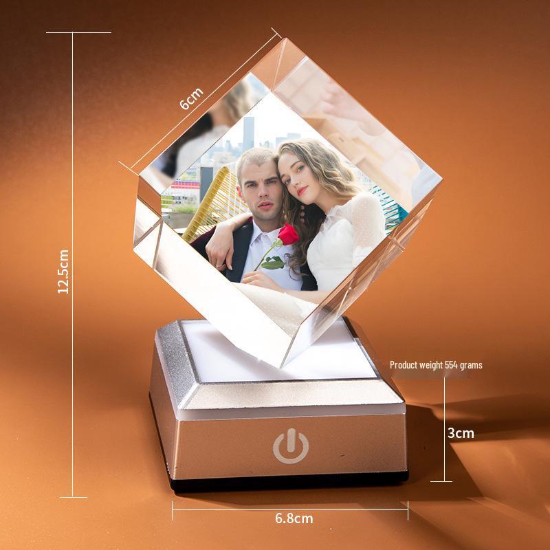 3D Crystal Engraved Photo Ornaments for Couples - Creative Festival Gifts
