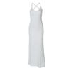 Dress Fashion New Pure Desire Dress Fashion Sexy Slimming Beam Waist Solid Color Shoulder Strap Twist Dress
