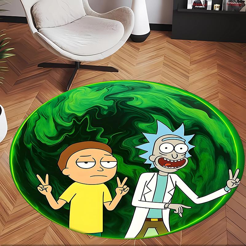 Rick And Morty (5) Round Office Rug Decorative Floor Rug for Office Bedroom Living Room and Home Space