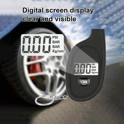 Digital Tire Pressure Gauge - Keychain Design, Compact and Portable, Suitable for Cars/motorcycles/bicycles, Safety Warning